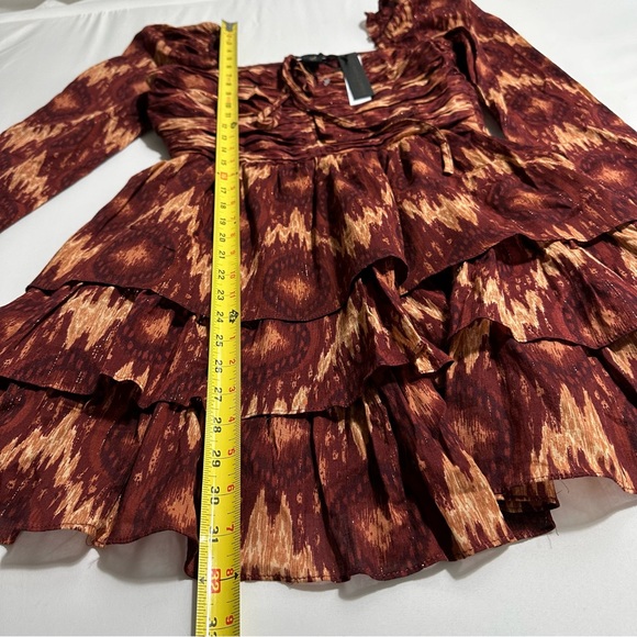 House of Harlow 1960 Chiffon Cocktail Party Long Puff Sleeve Dress Size M - Picture 8 of 13